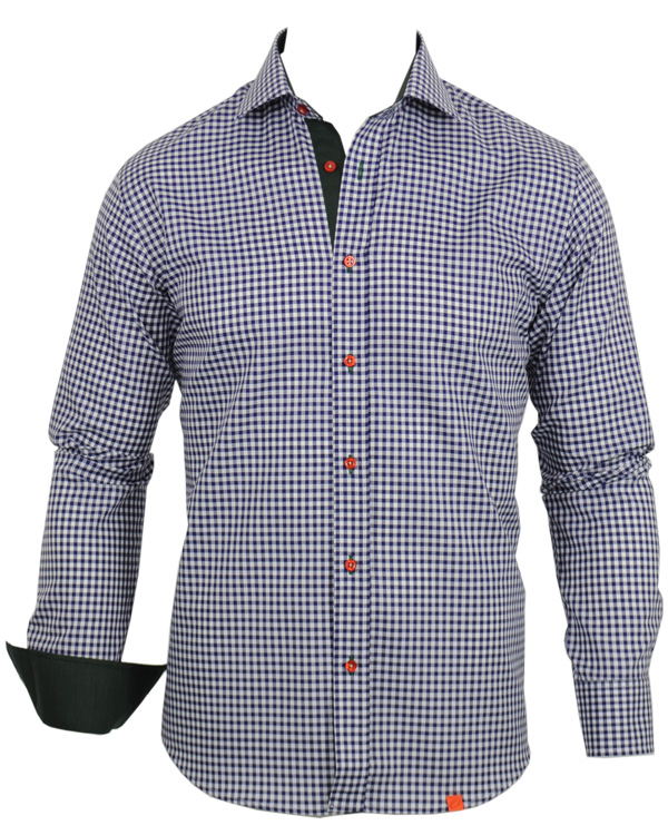 Herr | Skjortor | Oscar of Sweden | Slim Fit Skjorta Bardot-ruta Blåvit M