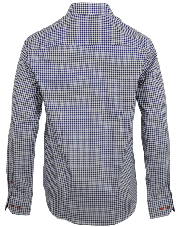 Herr | Skjortor | Oscar of Sweden | Slim Fit Skjorta Bardot-ruta Blåvit M