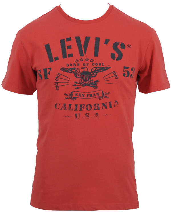 Herr | T-Shirts | Levi's | Levis SS Eagle 53 Logo Tee Sun Down Red