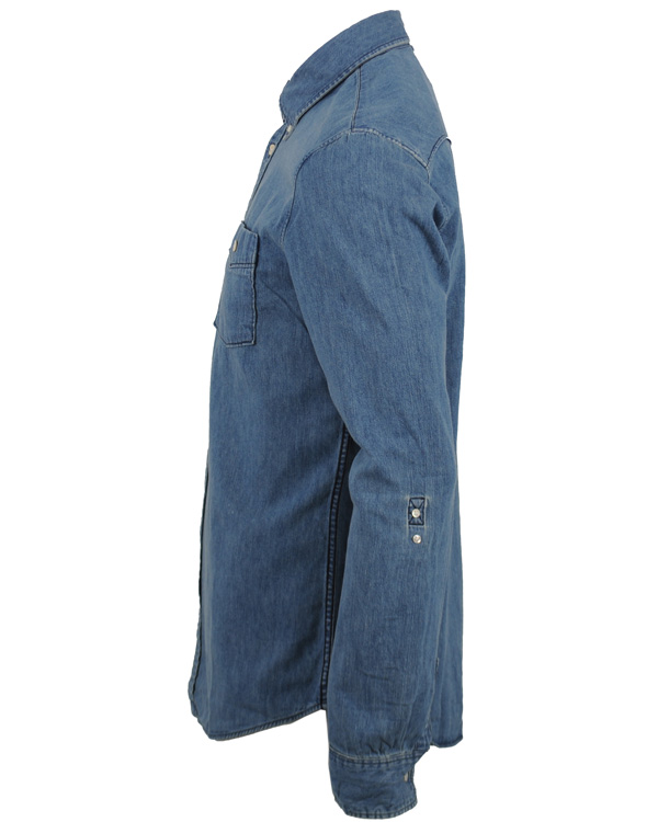 Herr | Skjortor | Levi's | Levis 2 Pocket Button Down Jeansskjorta Blue Shaed Mid