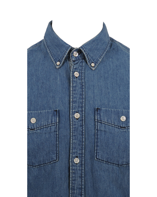 Herr | Skjortor | Levi's | Levis 2 Pocket Button Down Jeansskjorta Blue Shaed Mid