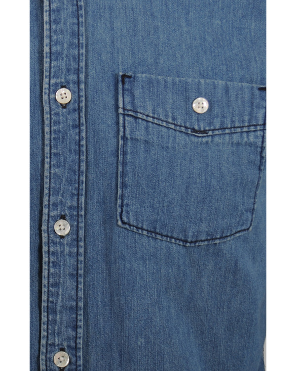 Herr | Skjortor | Levi's | Levis 2 Pocket Button Down Jeansskjorta Blue Shaed Mid