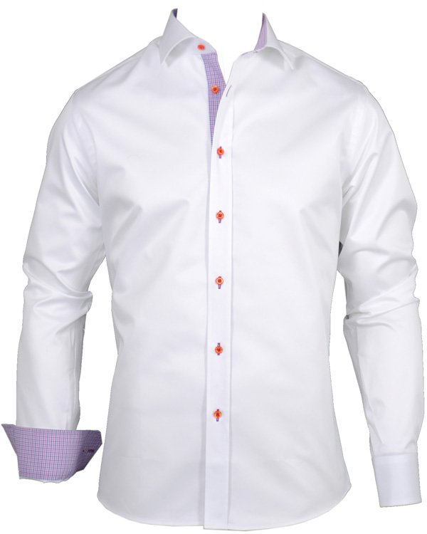 Herr | Skjortor | Oscar of Sweden | Oscar Slim Fit Skjorta Rutkontrast Vit