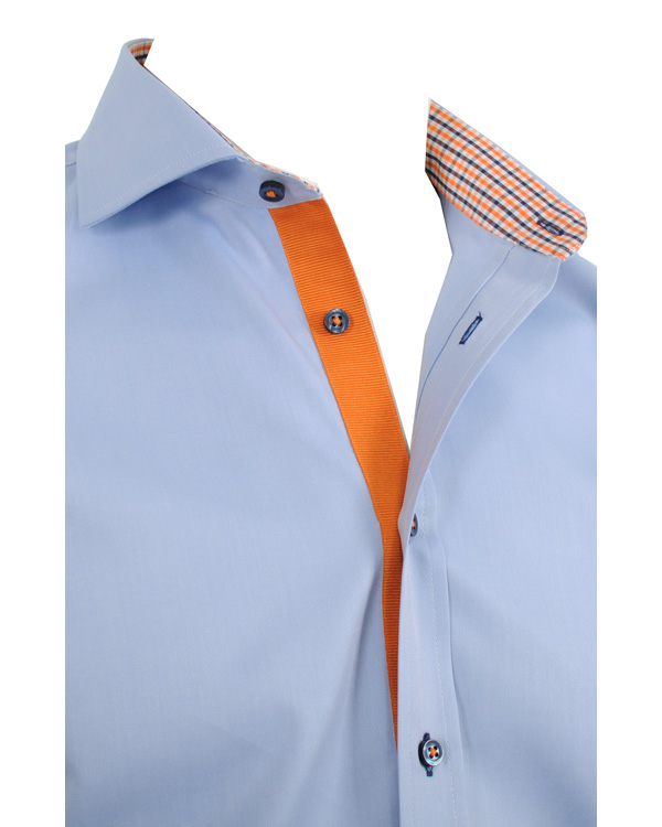 Herr | Skjortor | Oscar of Sweden | Oscar Slim Fit Skjorta Blå Marin Kontrast