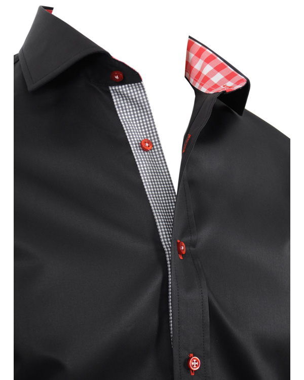 Herr | Skjortor | Oscar of Sweden | Oscar Slim Fit Skjorta Svart Kontrast M