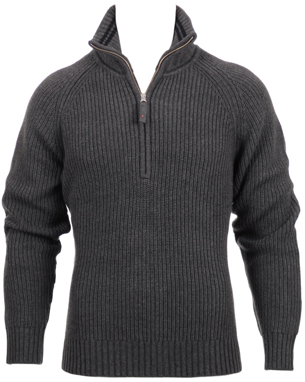 Herr | Tröjor | Boomerang | Grinda Halfzip Raglan Sweater Grey Melange