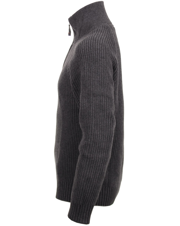 Herr | Tröjor | Boomerang | Grinda Halfzip Raglan Sweater Grey Melange