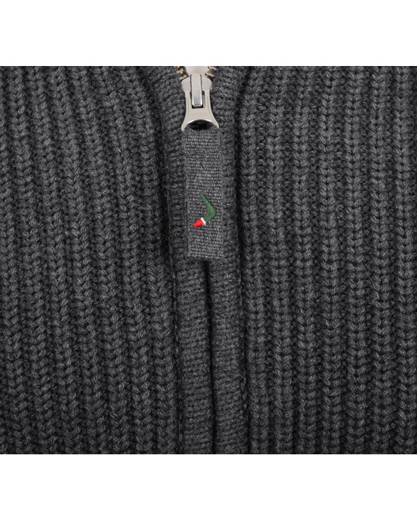 Herr | Tröjor | Boomerang | Grinda Halfzip Raglan Sweater Grey Melange