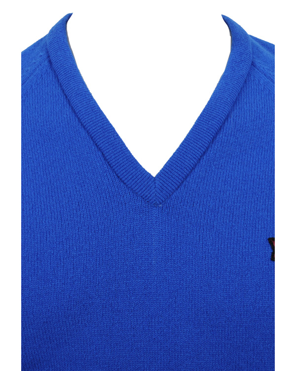 Herr | Tröjor | Lyle & Scott | Knitted V-Neck Pullover Snorkel Blue