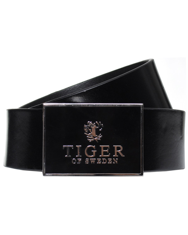 Herr | Tiger of Sweden Leather Logo Belt Black | Tiger of Sweden | Leather Logo Belt Black
