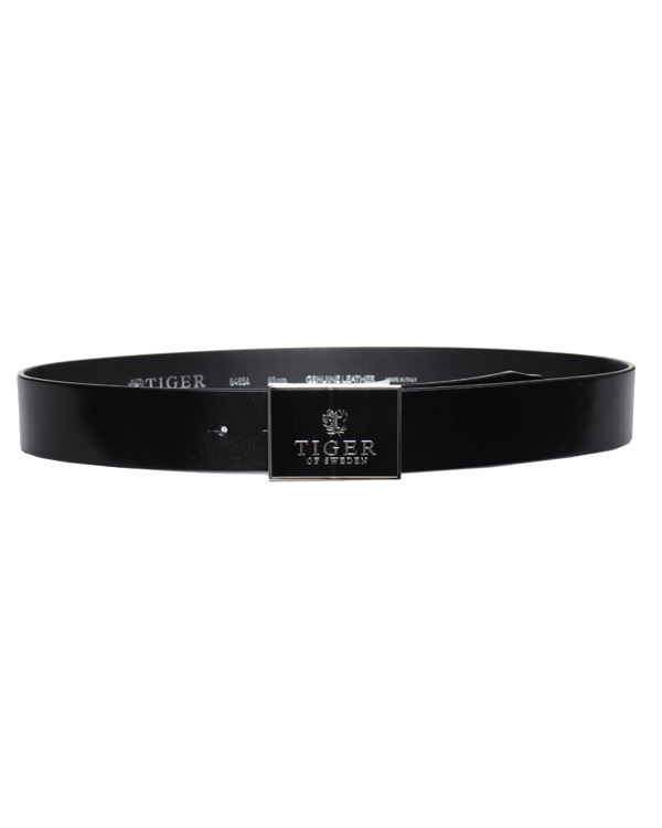 Herr | Tiger of Sweden Leather Logo Belt Black | Tiger of Sweden | Leather Logo Belt Black