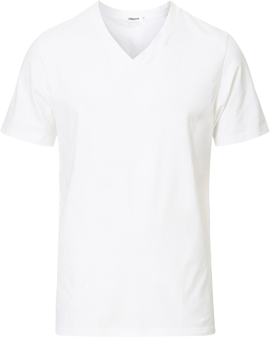 Herr | T-Shirts | Filippa K | Soft Lycra V-Neck Tee White