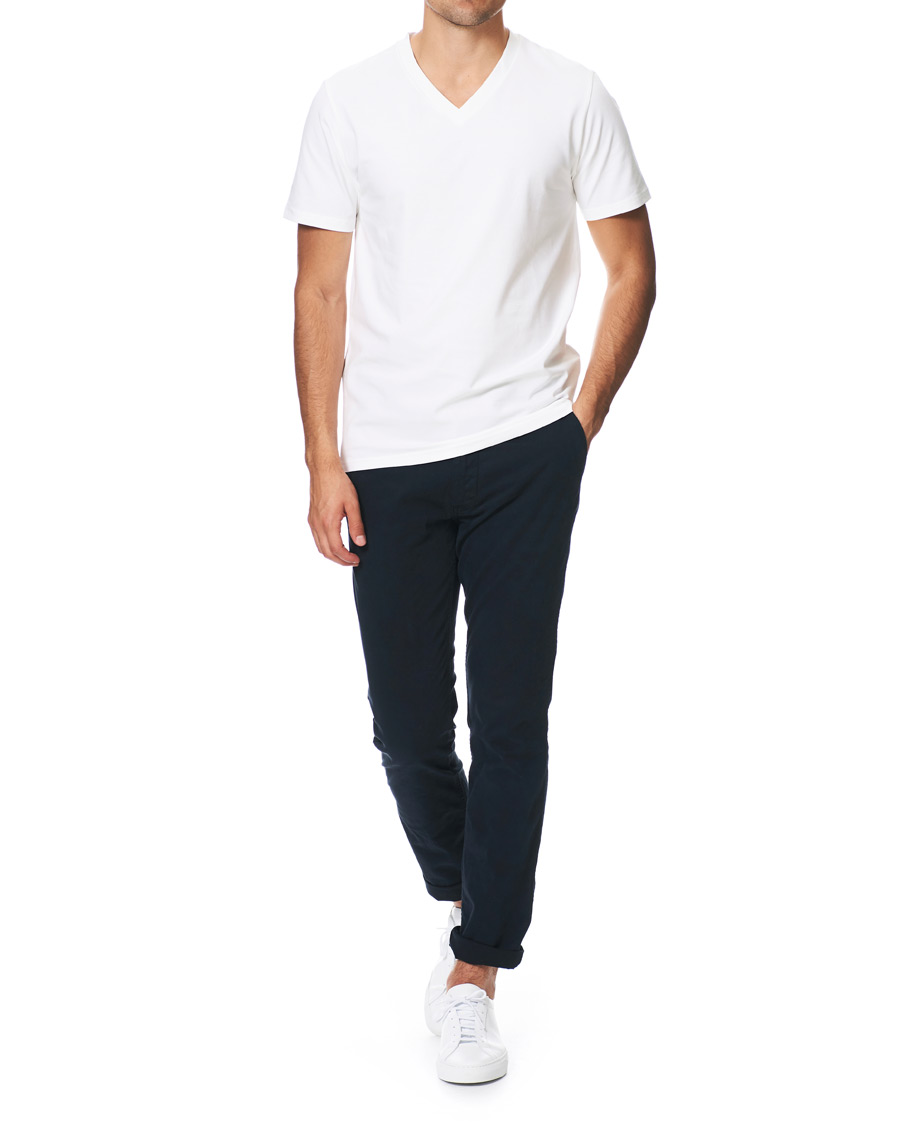 Herr | T-Shirts | Filippa K | Soft Lycra V-Neck Tee White