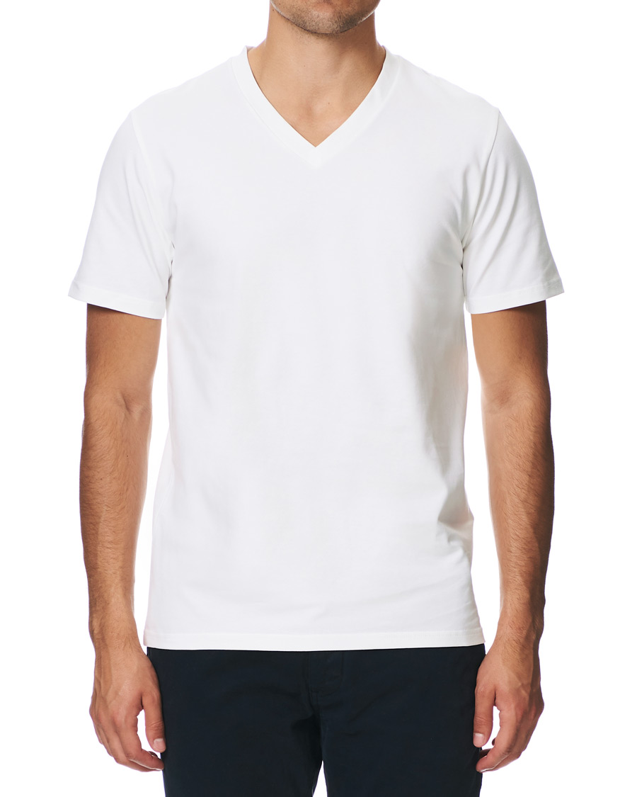 Herr | T-Shirts | Filippa K | Soft Lycra V-Neck Tee White