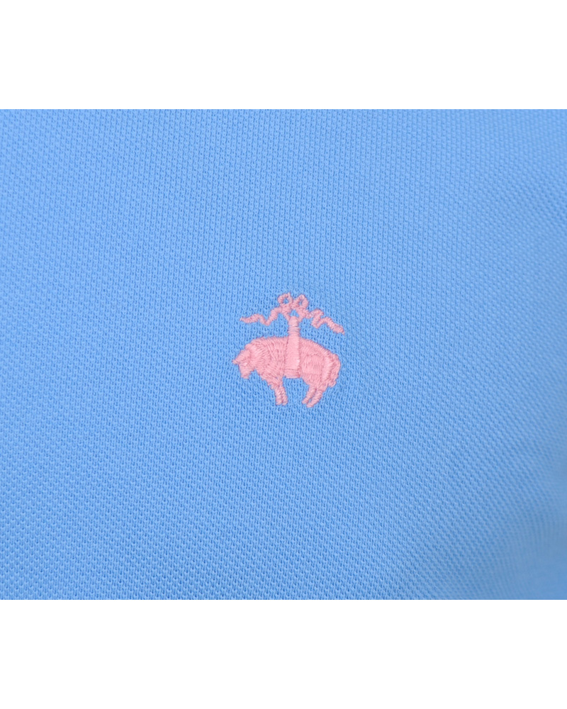 Herr | Pikéer | Brooks Brothers | Basic Gold Logo Piké Blue