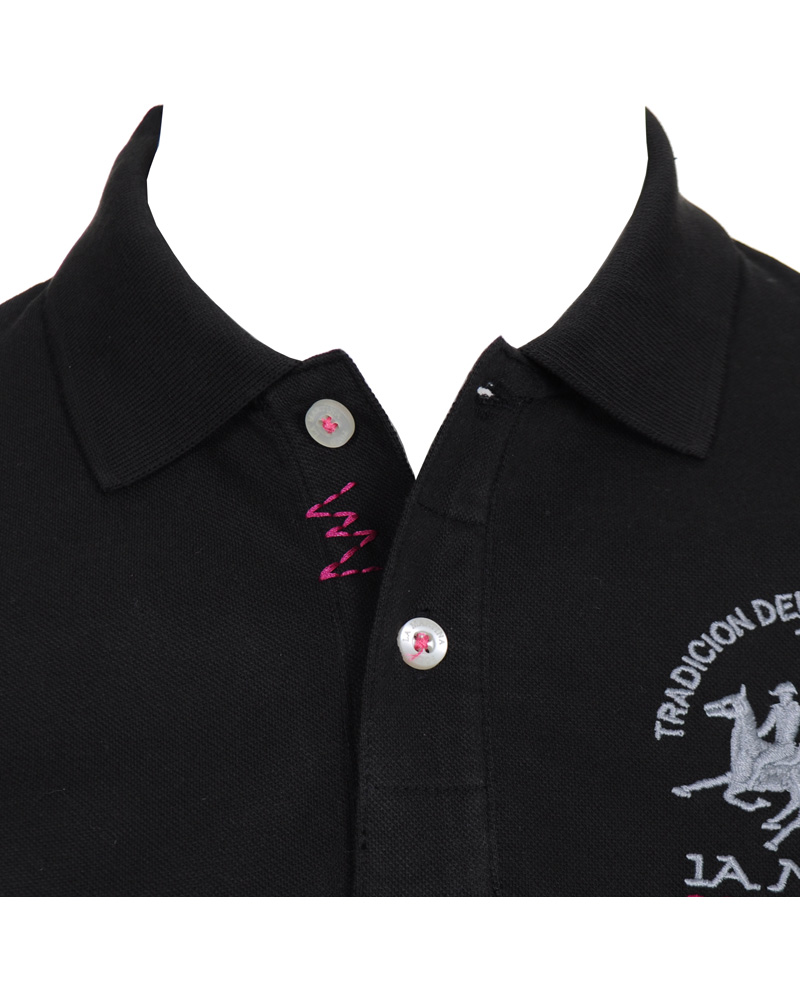 Herr | Pikéer | La Martina | Replica Piquet Stretch Black