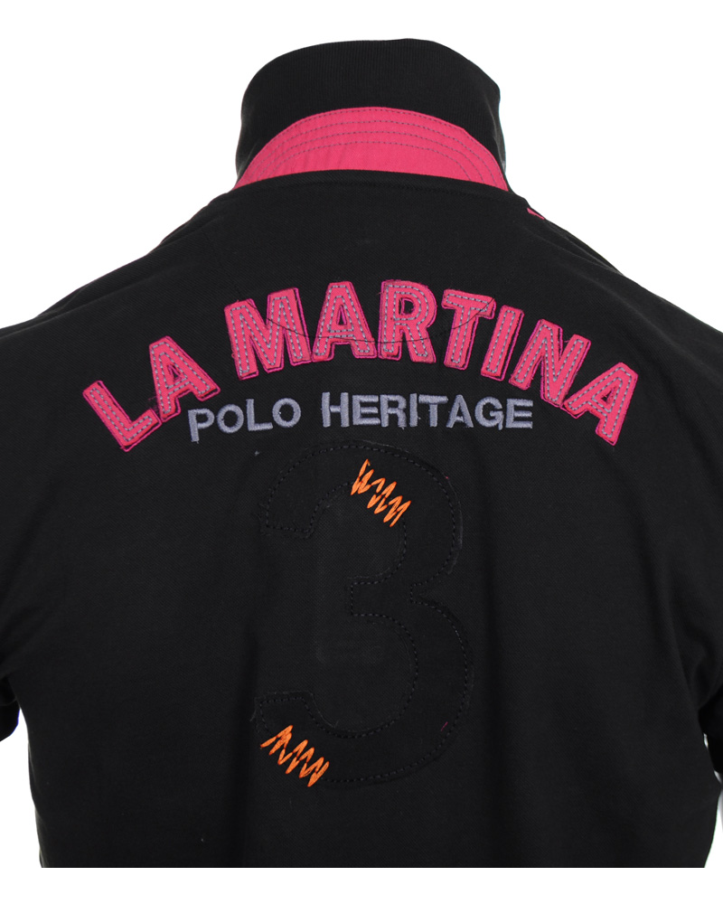 Herr | Pikéer | La Martina | Replica Piquet Stretch Black