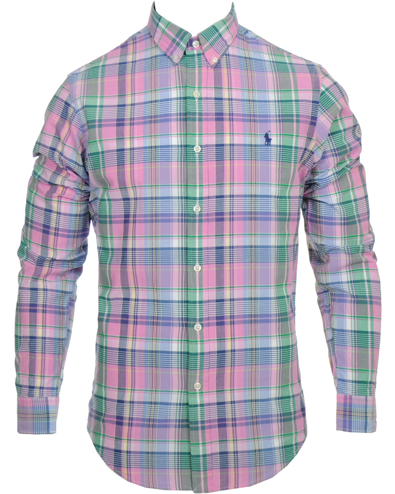 Herr | Skjortor | Polo Ralph Lauren | Slim Fit Shirt Check Pink/Blue