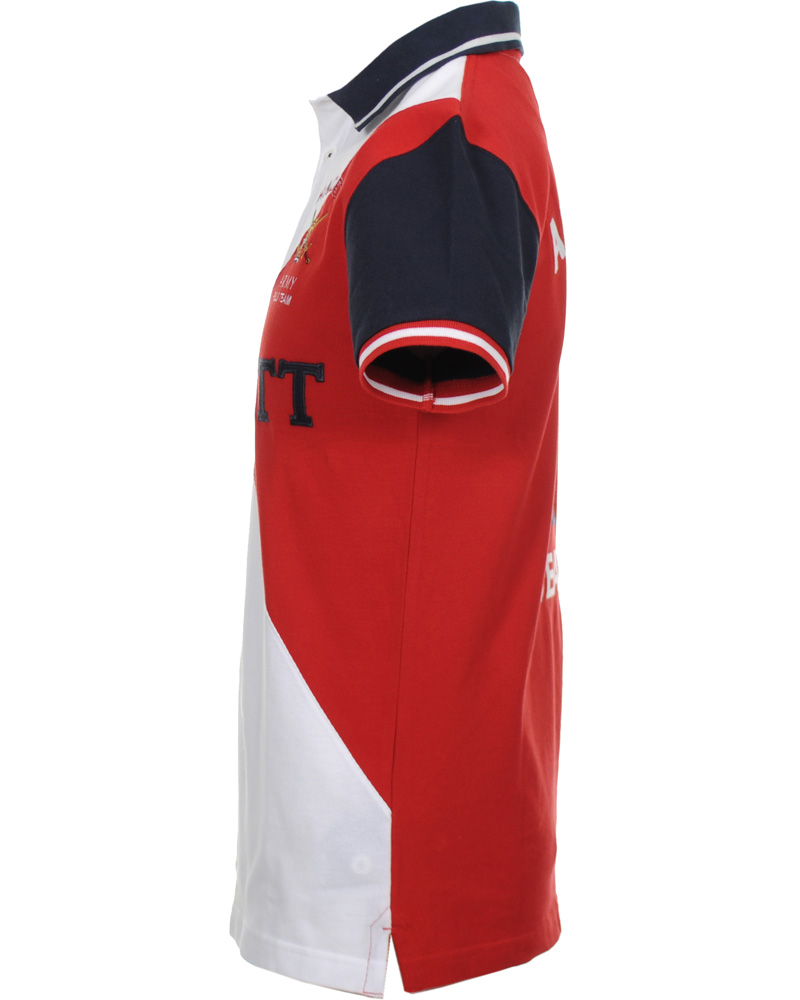 Herr | Pikéer | Hackett | Army Polo Team Diamond Piké White/Red