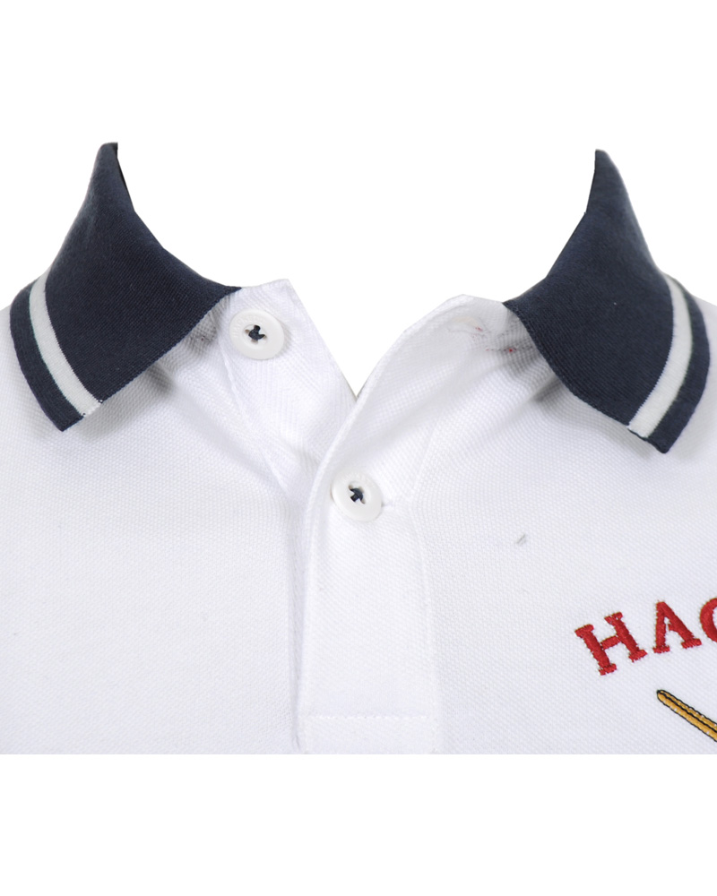 Herr | Pikéer | Hackett | Army Polo Team Diamond Piké White/Red