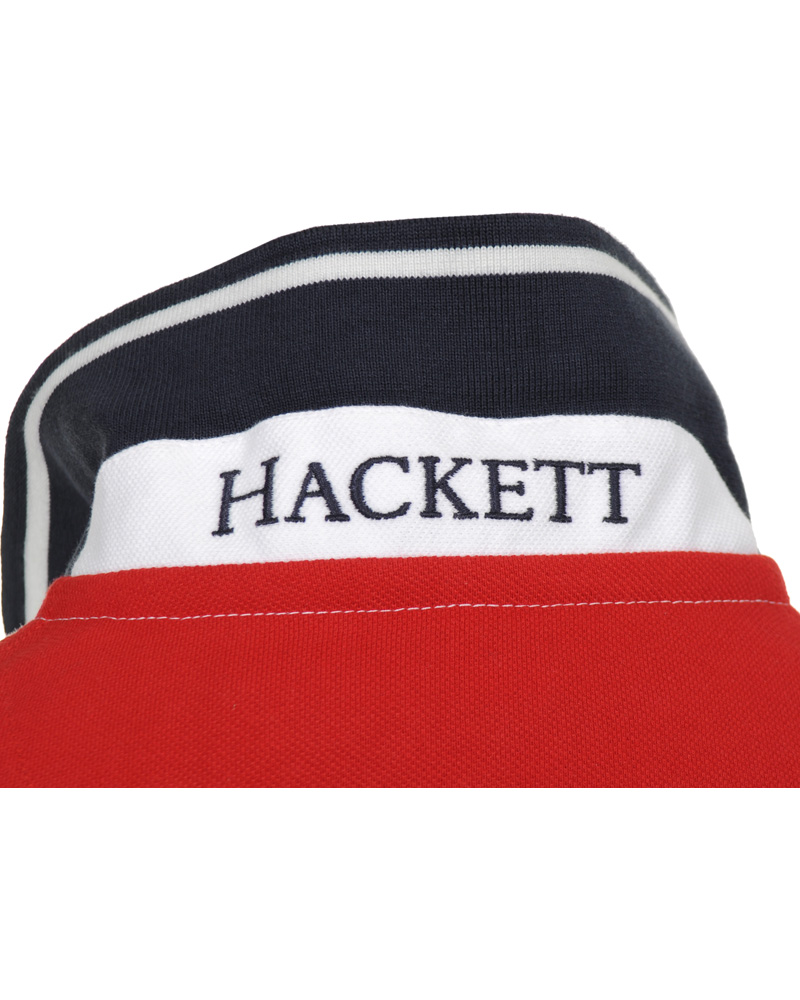 Herr | Pikéer | Hackett | Army Polo Team Diamond Piké White/Red
