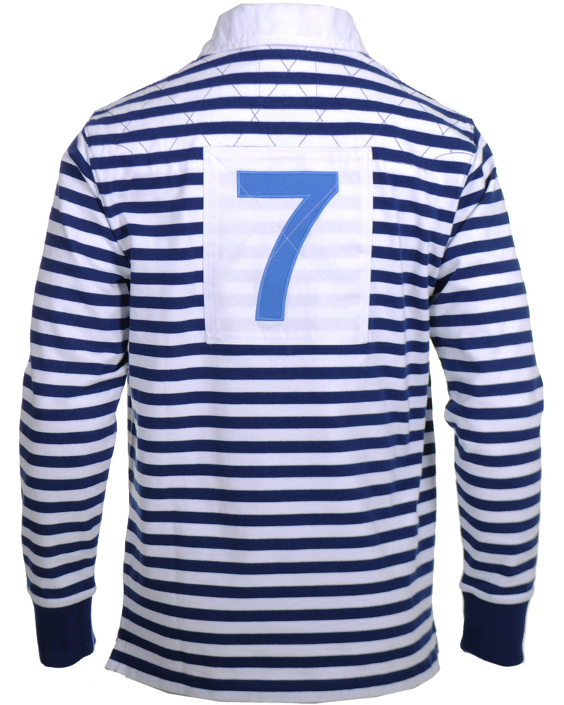 Herr | Tröjor | Hackett | London Quilt Stripe Rugger Blue/White