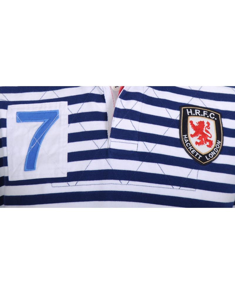 Herr | Tröjor | Hackett | London Quilt Stripe Rugger Blue/White