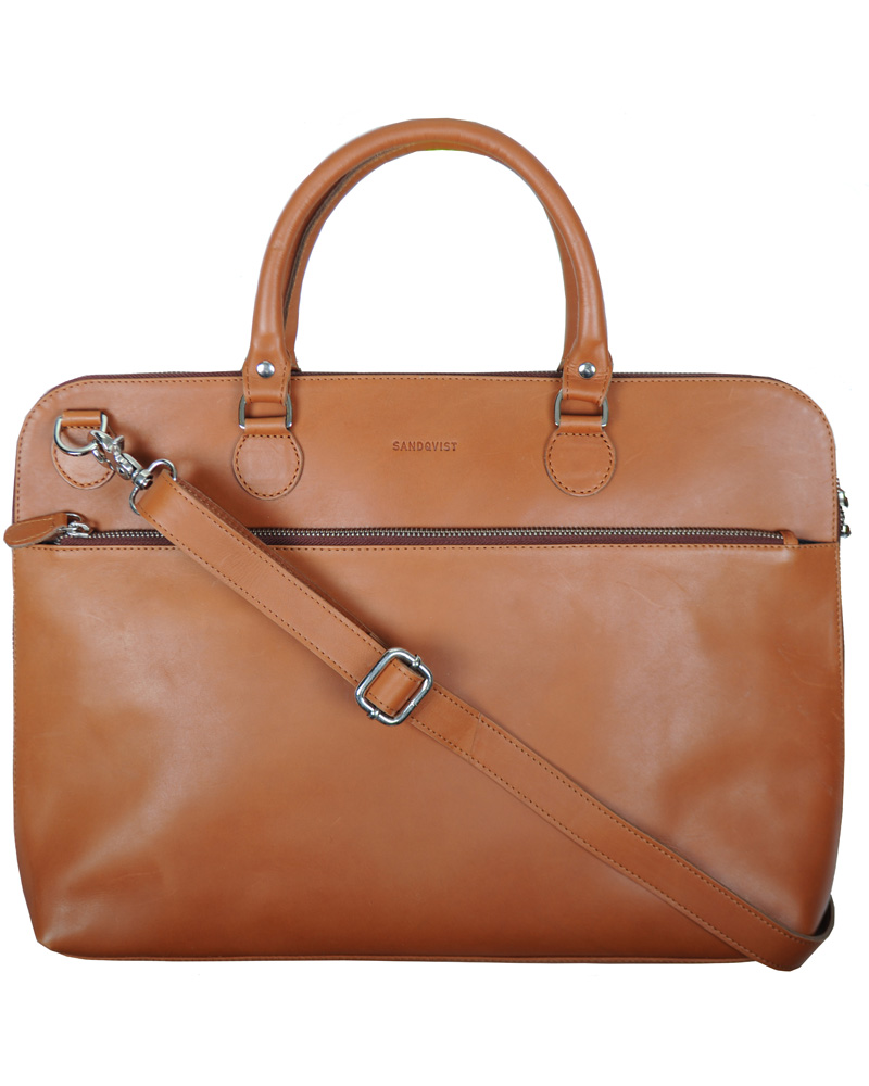 Herr | Sandqvist Dustin Leather Briefcase Cognac Brown | Sandqvist | Dustin Leather Briefcase Cognac Brown