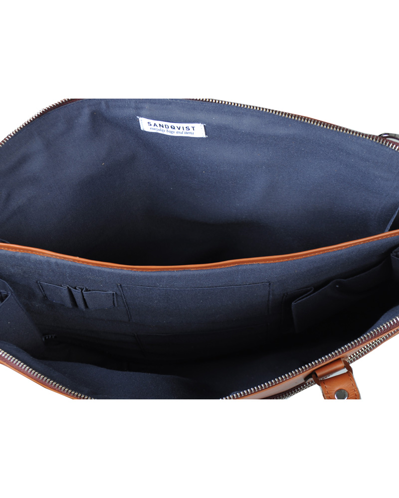 Herr | Sandqvist Dustin Leather Briefcase Cognac Brown | Sandqvist | Dustin Leather Briefcase Cognac Brown