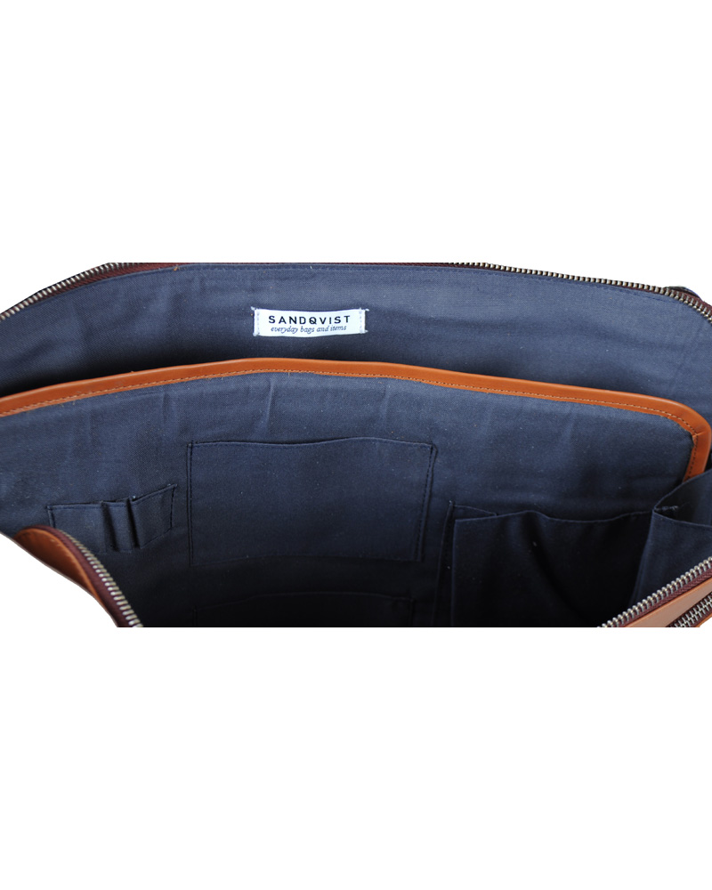 Herr | Sandqvist Dustin Leather Briefcase Cognac Brown | Sandqvist | Dustin Leather Briefcase Cognac Brown