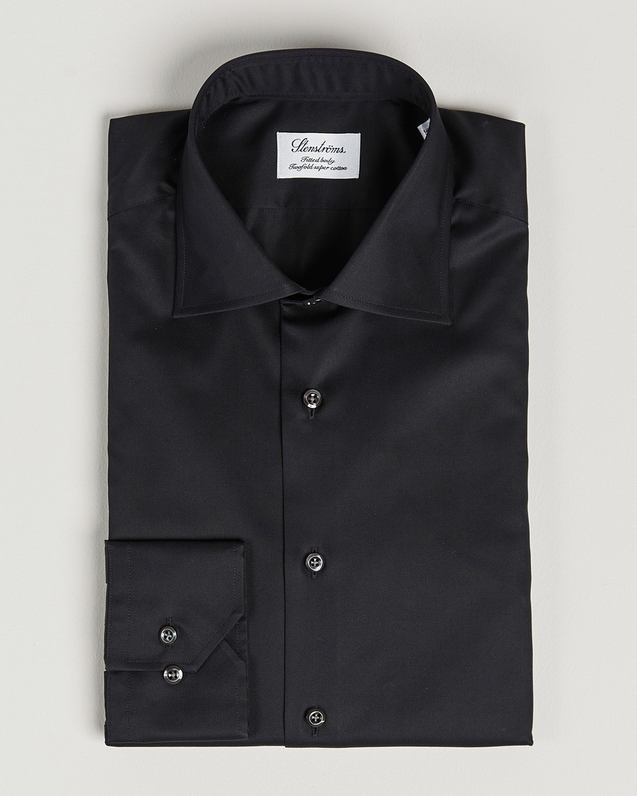 Herr | | Stenströms | Fitted Body Shirt Black