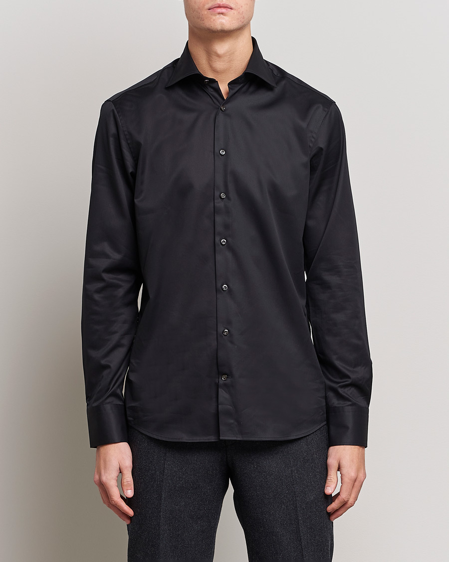 Herr | The Classics of Tomorrow | Stenströms | Fitted Body Shirt Black