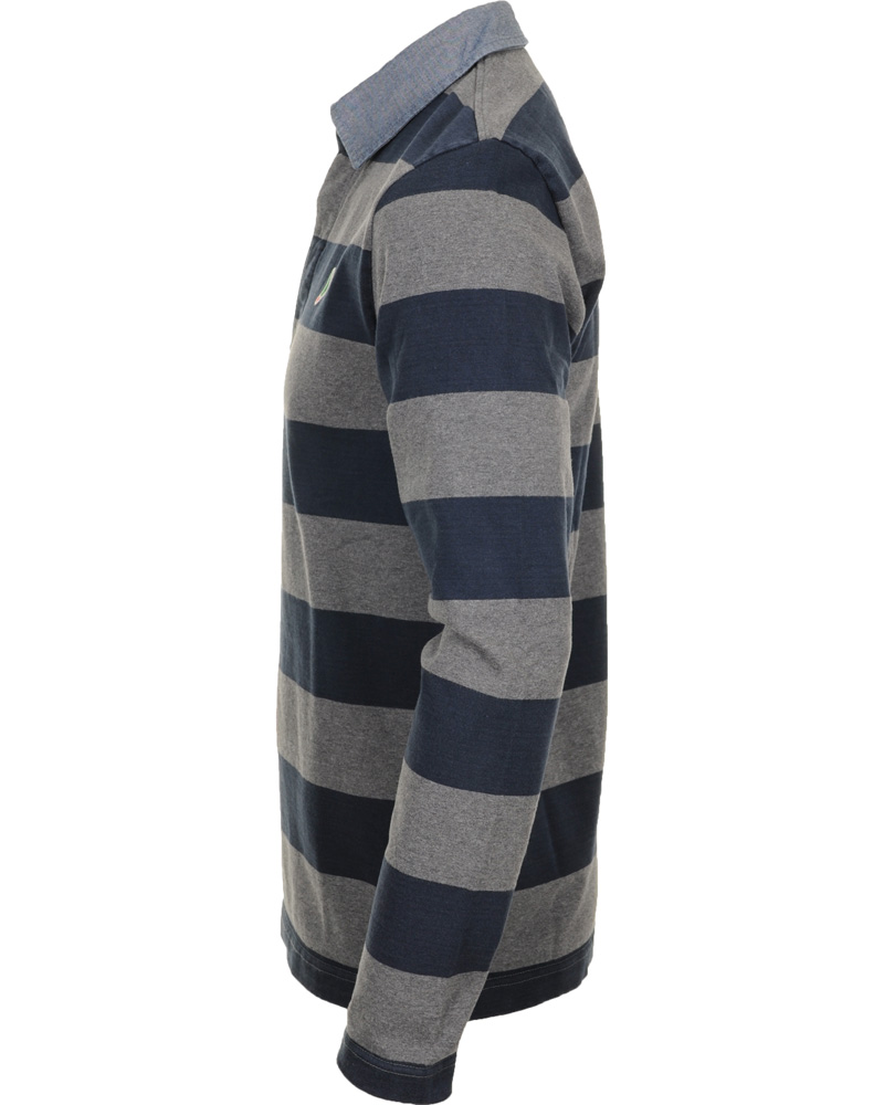 Herr | Tröjor | Boomerang | Rudolf Block Striped Rugby Grey Melange