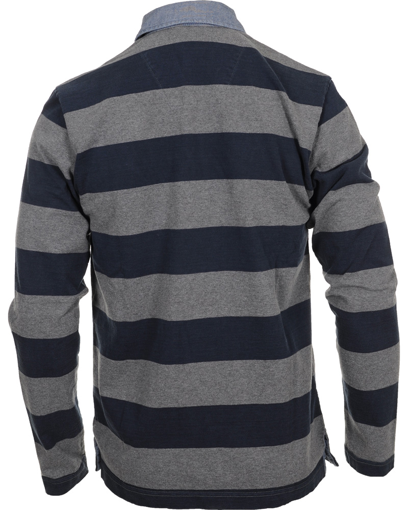 Herr | Tröjor | Boomerang | Rudolf Block Striped Rugby Grey Melange