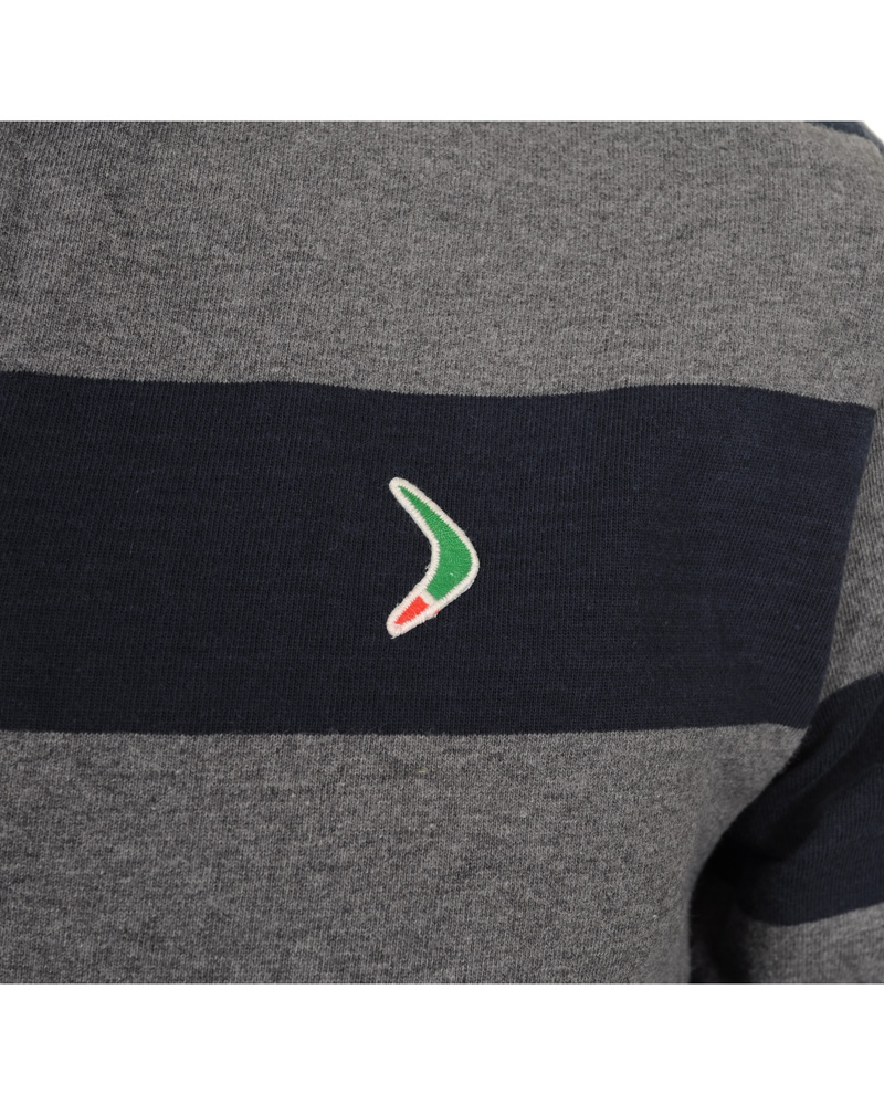 Herr | Tröjor | Boomerang | Rudolf Block Striped Rugby Grey Melange