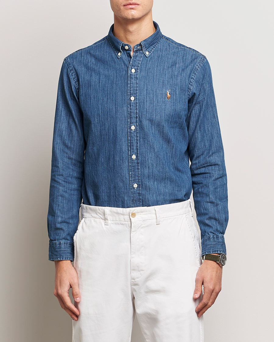 Herr | Jeansskjortor | Polo Ralph Lauren | Slim Fit Shirt Denim Dark Wash