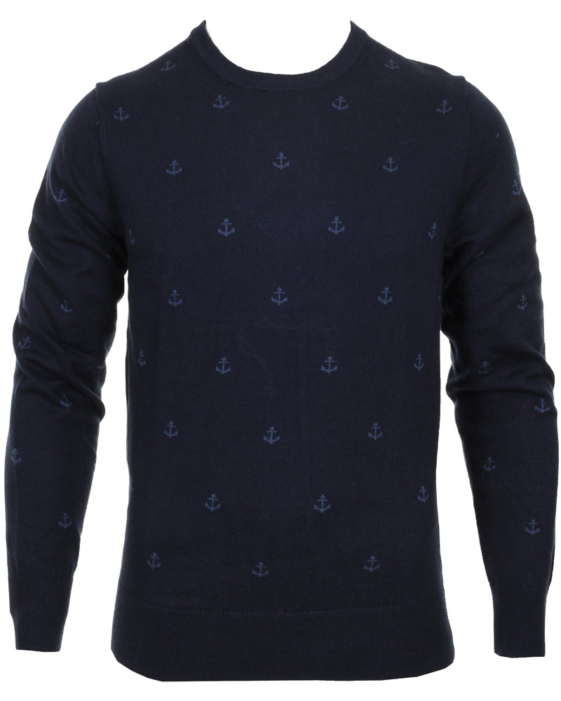 Herr | Tröjor | Tommy Hilfiger | Anchor Crew Neck Sweater Blue