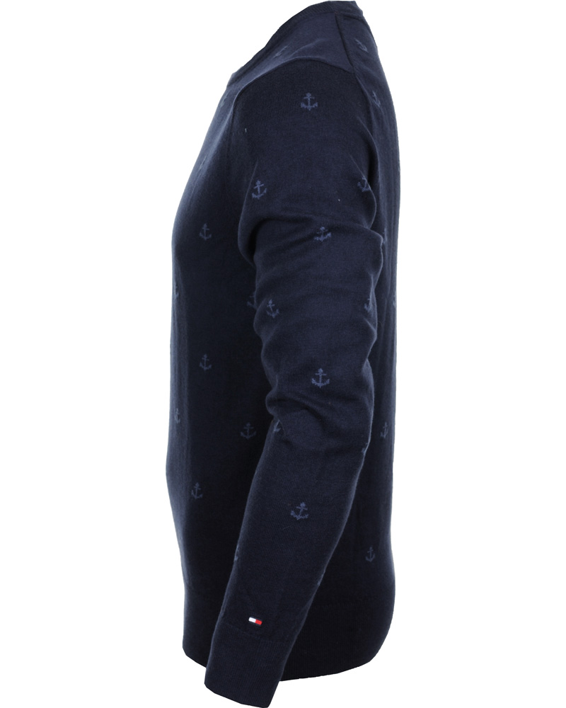 Herr | Tröjor | Tommy Hilfiger | Anchor Crew Neck Sweater Blue