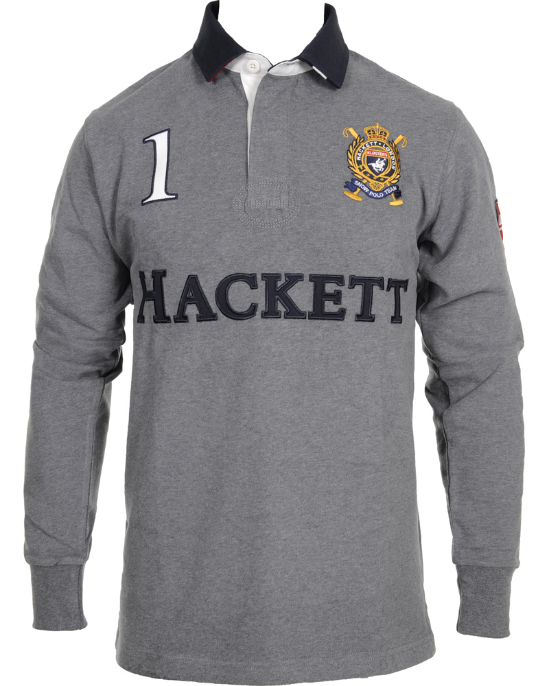 Herr | Tröjor | Hackett | Snow Polo Rugby Grey