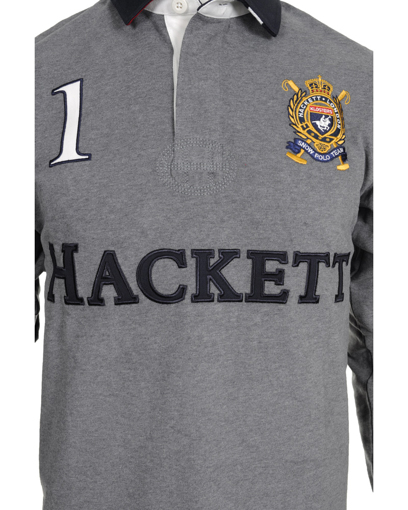 Herr | Tröjor | Hackett | Snow Polo Rugby Grey