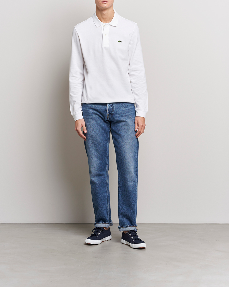 Herr | Pikéer | Lacoste | Original Long Sleeve Polo Piké White