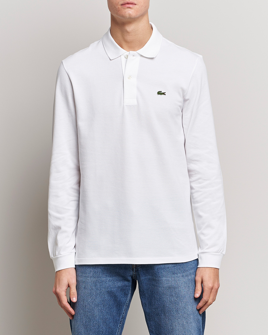Herr | Pikéer | Lacoste | Original Long Sleeve Polo Piké White