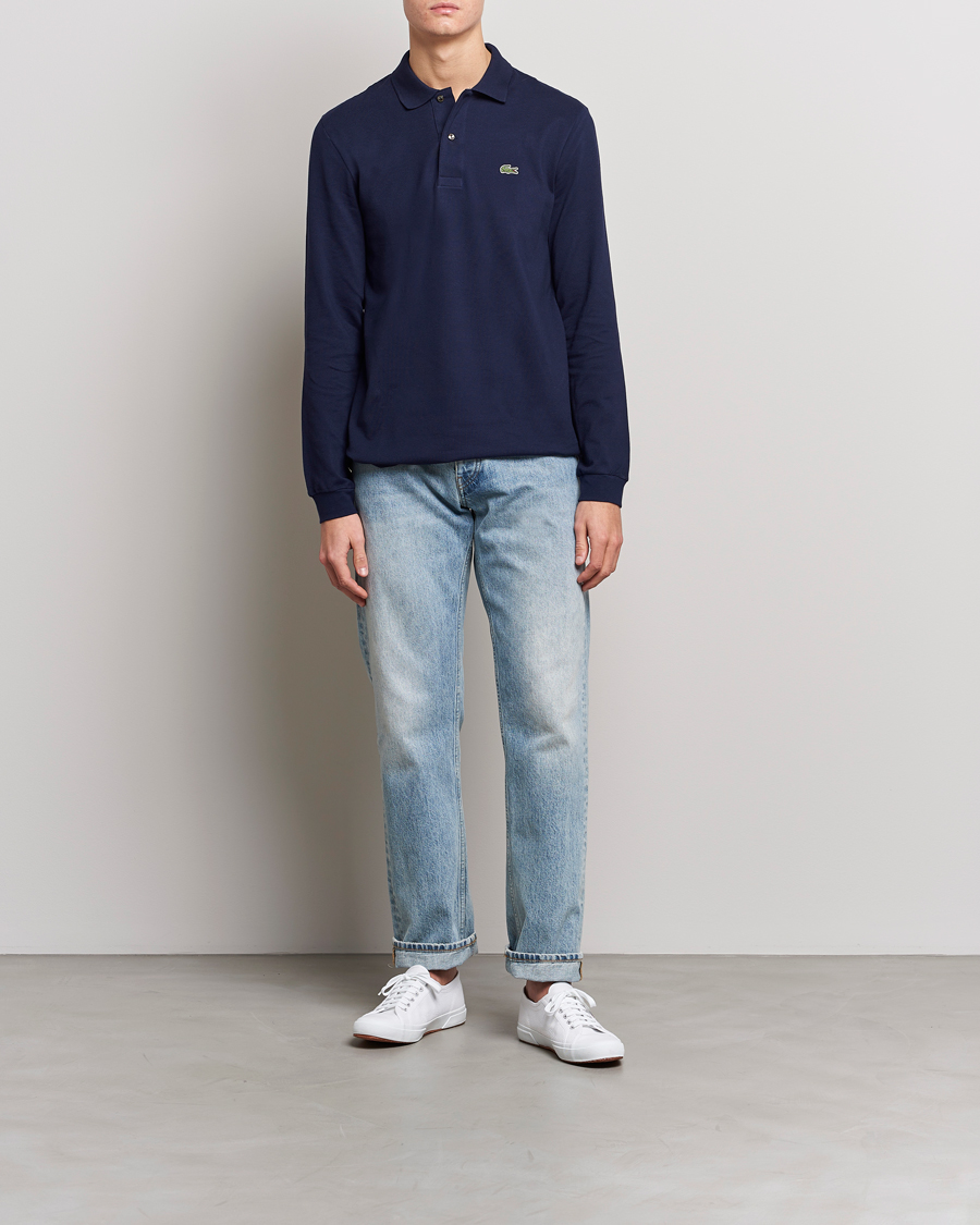 Herr | Pikéer | Lacoste | Original Long Sleeve Polo Piké Navy Blue