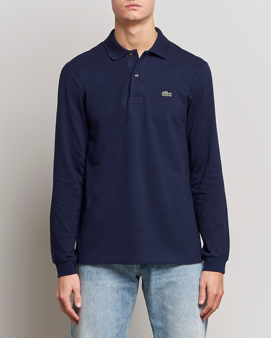 Herr | Pikéer | Lacoste | Original Long Sleeve Polo Piké Navy Blue