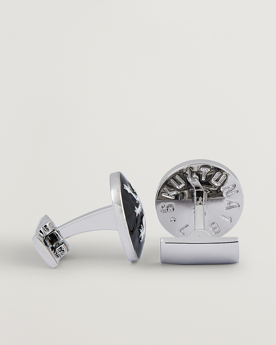 Herre | Manchetknapper | Skultuna | Cuff Links The Lion Silver/Black/White