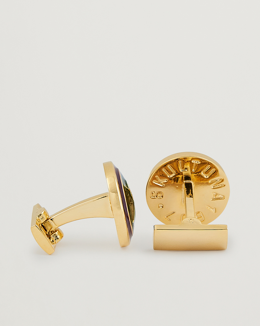 Herr | Mörk kostym | Skultuna | Cuff Links Golf Gold/Green