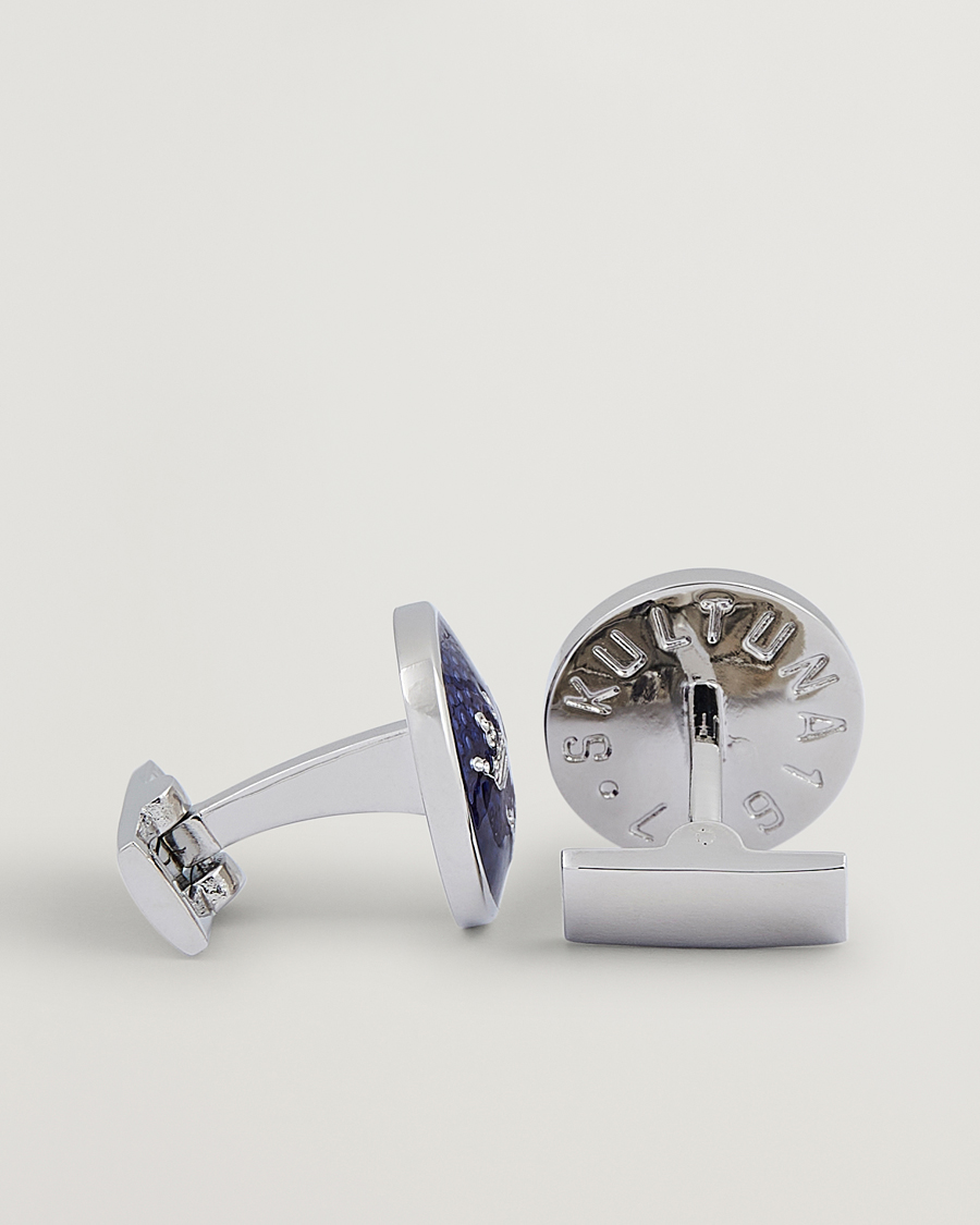 Herr | Stilsegment Formal | Skultuna | Cuff Links Tre Kronor Silver/Royal Blue