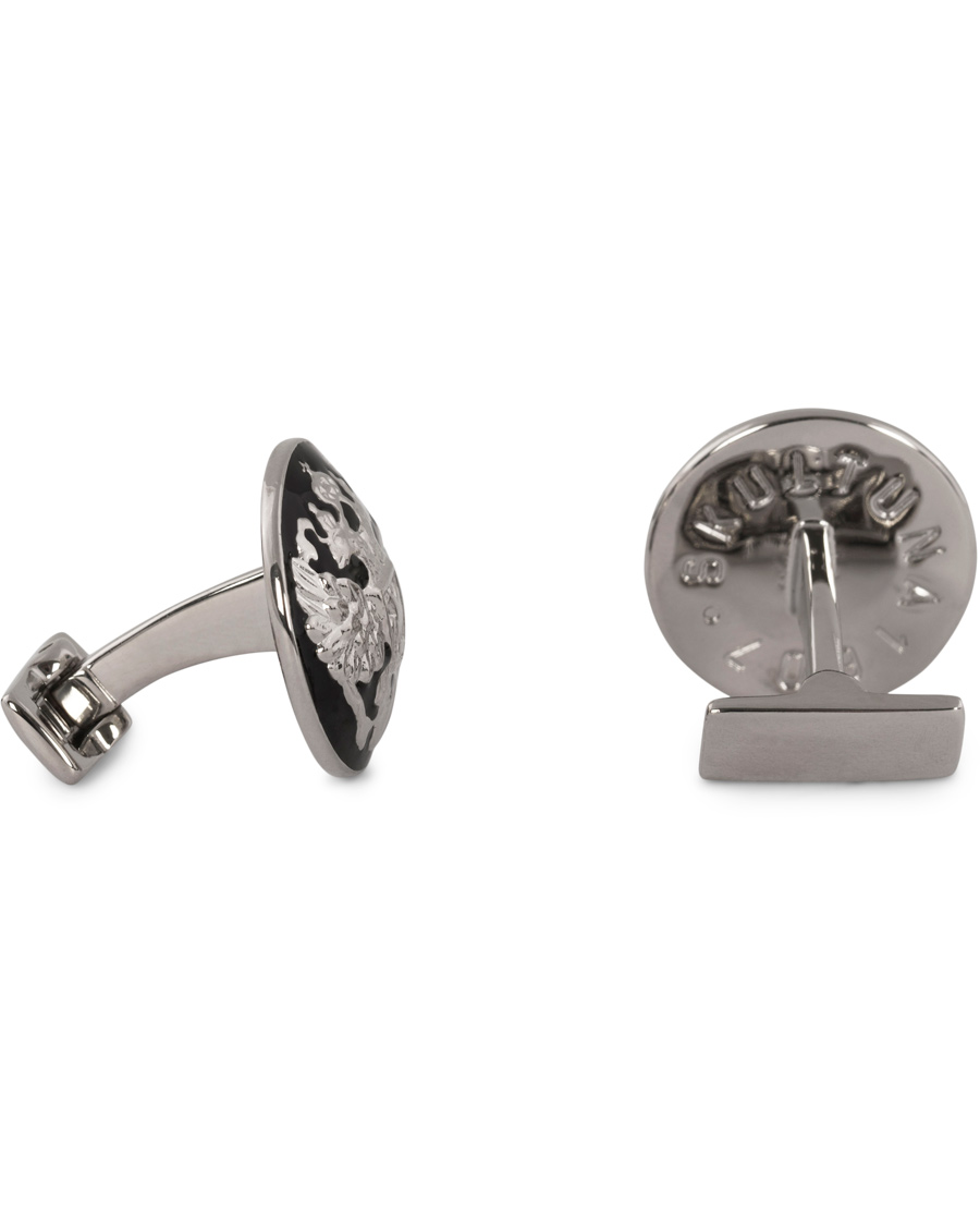 Herr | Skultuna Cuff Links The Double Eagle Silver/Black | Skultuna | Cuff Links The Double Eagle Silver/Black