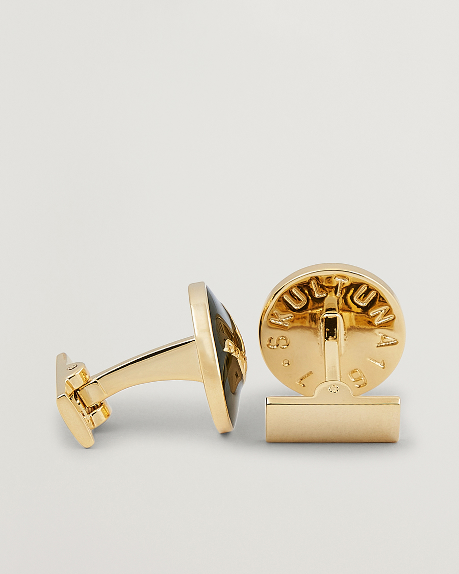 Herr | Skultuna Cuff Links Hunter Flying Duck Gold/Green | Skultuna | Cuff Links Hunter Flying Duck Gold/Green