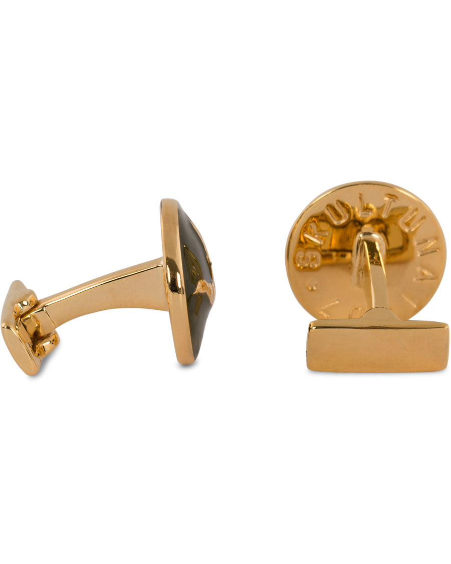 Herr | Skultuna Cuff Links Hunter Flying Duck Gold/Green | Skultuna | Cuff Links Hunter Flying Duck Gold/Green